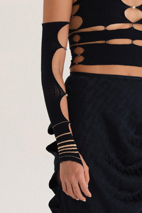 RUI Single Stripe Sleeve RUI-RSS22SF04-HEI Onyx Black &Cheese Light Yellow Stripe